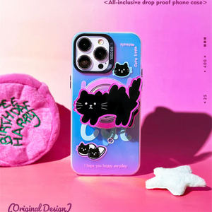 Black Cat Case With Magnetic Holder