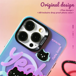 Black Cat Case With Magnetic Holder