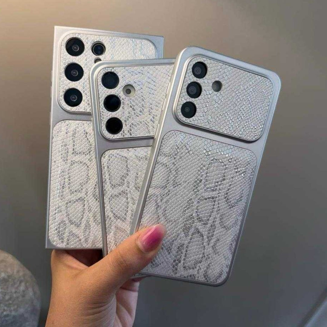 Electroplated Python Grip Leather Case