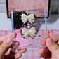 Cute Bow Charm Flip Phone Case