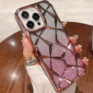 Gradient Glitter Geometrical Pattern Case