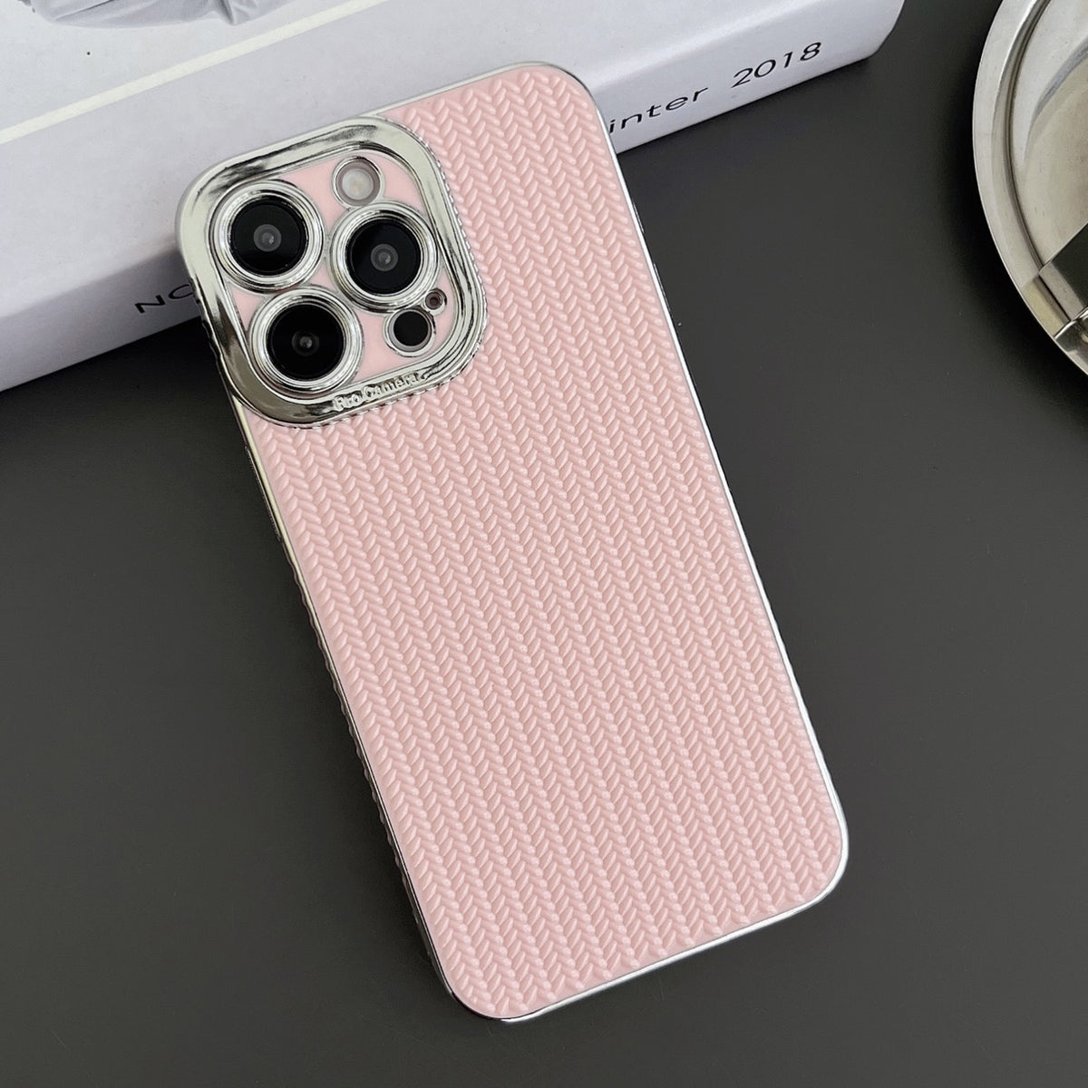 Textured Weave Luxe Case - Pink
