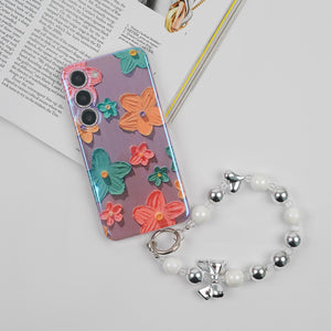 Floral Elegance Case With Lanyard