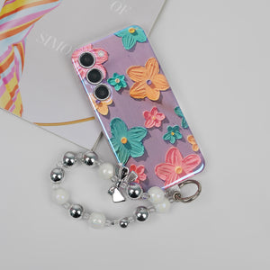 Floral Elegance Case With Lanyard