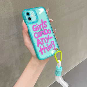 Cute Graffiti Letter Case with Lanyard