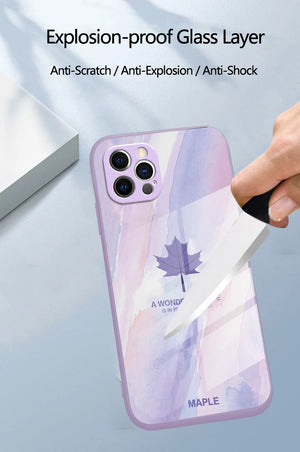Maple Elegance Liquid Glass Case