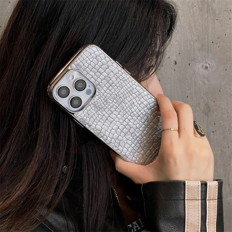 Crimson Croc Leather Case