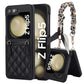 Luxury Quilted Leather Case with Silk scarf Chain Strap