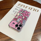Pink Butterfly Case with Bracelet - iPhone