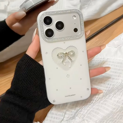 Cute Bling Bow Heart Case