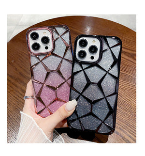Gradient Glitter Geometrical Pattern Case