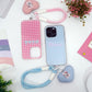 Cute Checkered Case with Heart Strap
