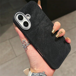 Velvet Edge Leather Case - Black