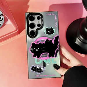 Black Cat Case With Magnetic Holder
