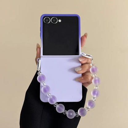 Beaded Strap Flip Phone Case